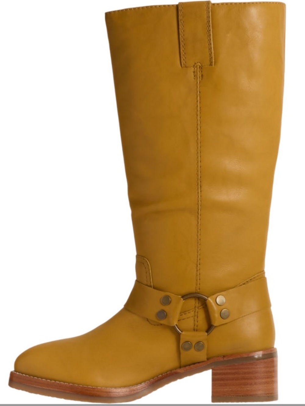 Frye Women's Tall Harness Boots in Mustard - Picture 4 of 8